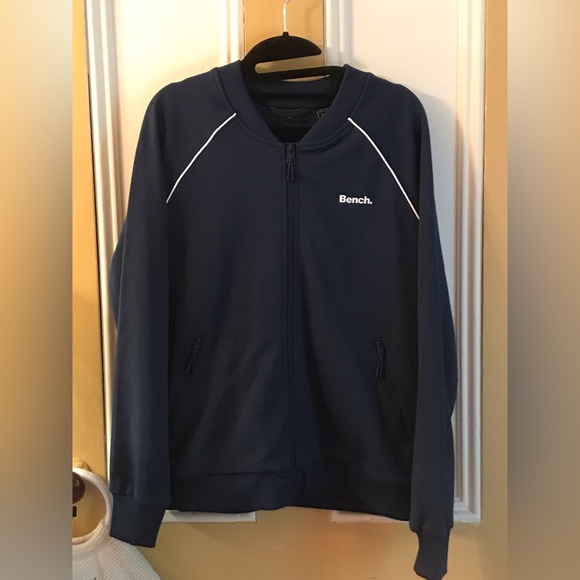 BENCH Navy Blue Full-Zip Activewear Sweater Jacket - Womens Large - Picture 1 of 8